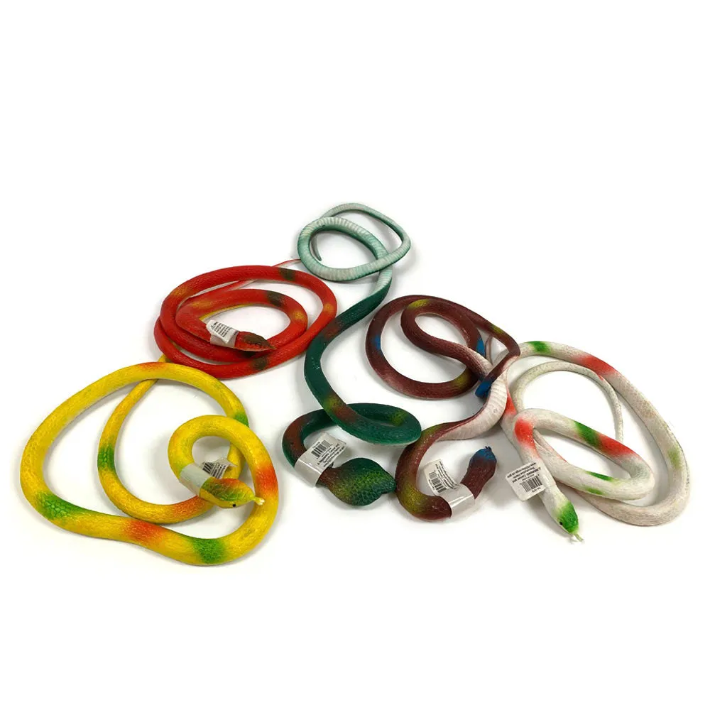 2 X Rubber Snake Realistic Toy Fake Safari Garden Joke Prank Soft Halloween Prop