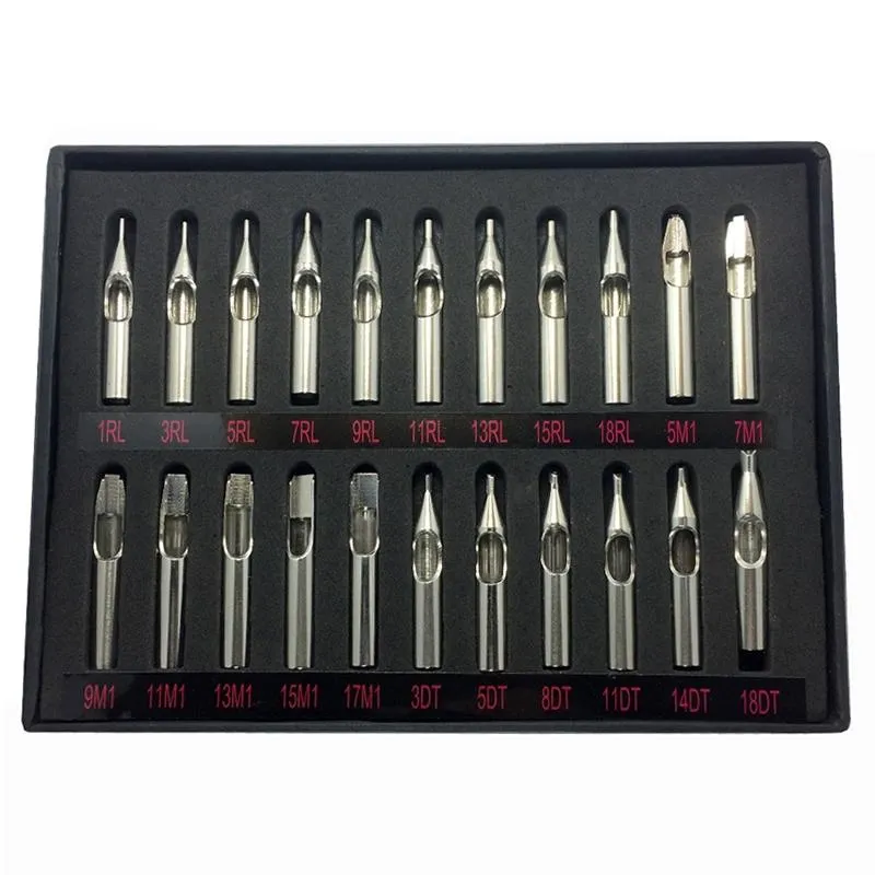 22-piece Stainless Steel Tattoo Nozzle Set for Tattoo Supply