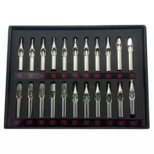 22-piece Stainless Steel Tattoo Nozzle Set for Tattoo Supply