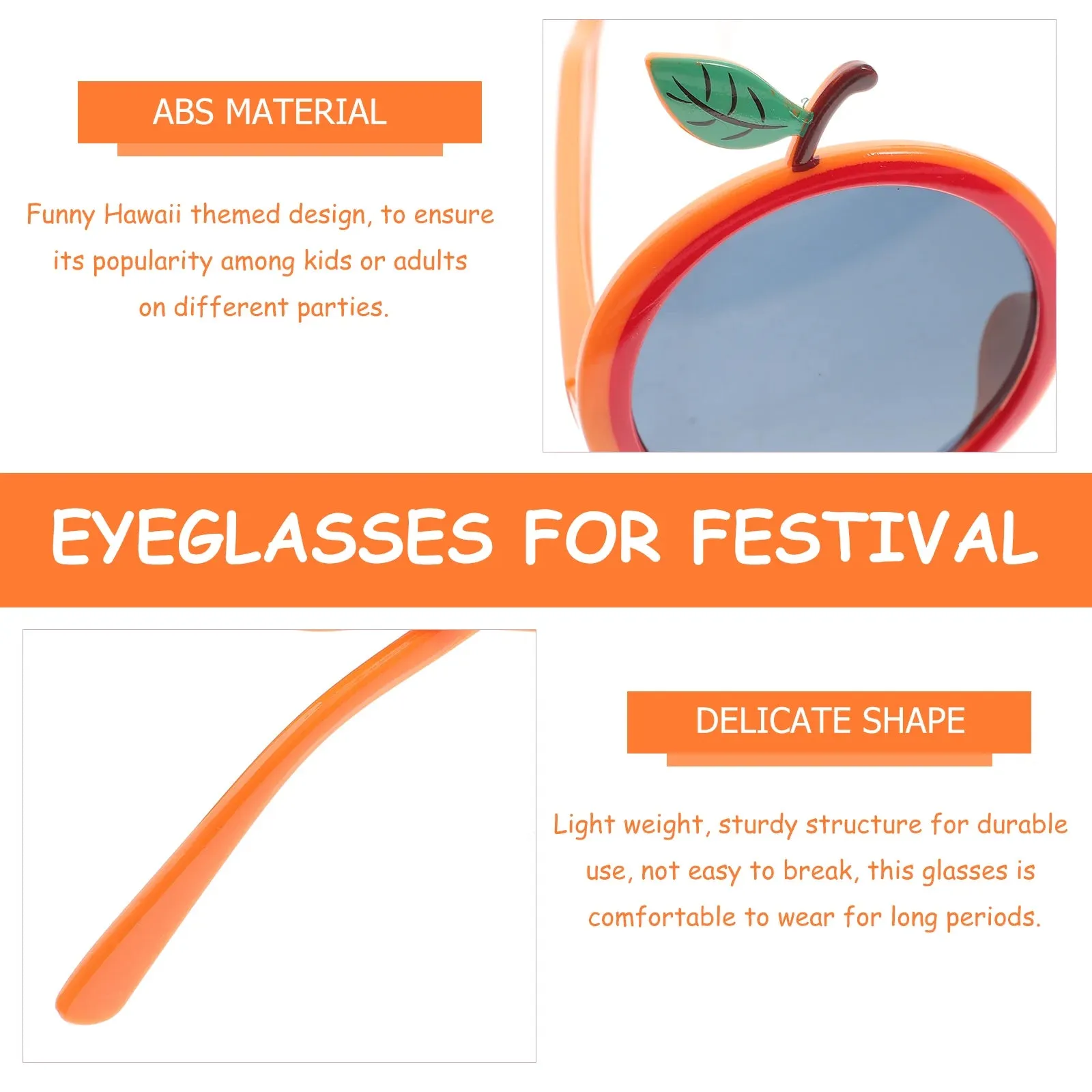 4 Pcs Orange Kids Glasses