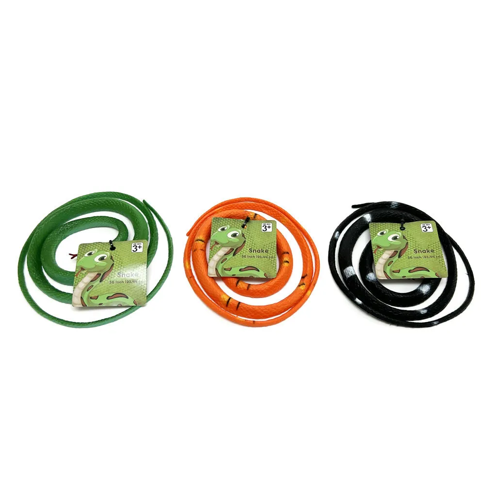 4 Plastic Snakes Toy Realistic Rubber Snake Fake Reptile Prank Keep Birds Away