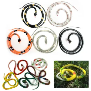 4 X Rubber Snake Realistic Toy Fake Safari Garden Joke Prank Soft Halloween Prop