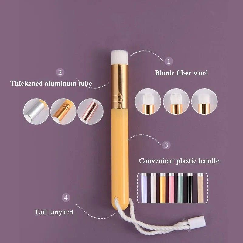 6-piece Soft Nasal Washing Brush Set for Blackhead Removal and Deep Cleansing - Flat Head Silver