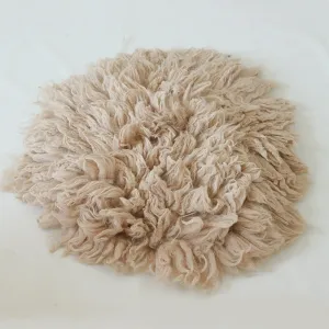Babymoon 30CM | Round Wool Flokati Fur Blanket | Photoshoot Props | Khaki