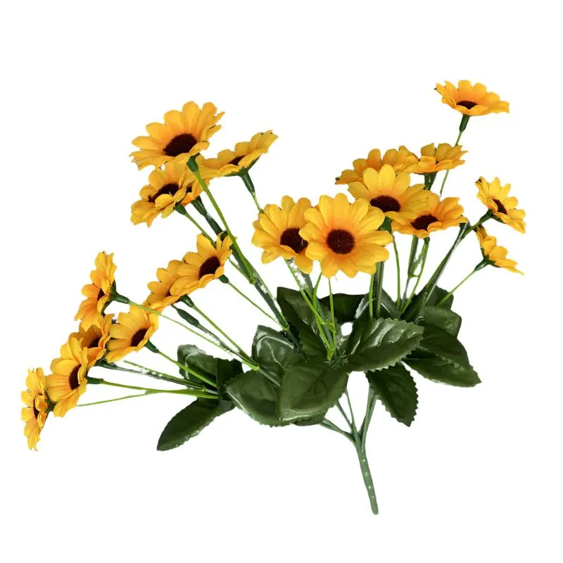 Babymoon Artificial Flowers Bunch | Sunflowers | 22 Small Sunflowers | Home Decoration | Baby Photoshoot Props | Gift Set | Yellow