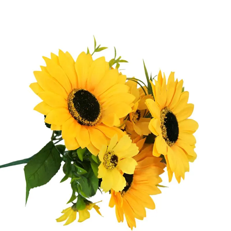 Babymoon Artificial Flowers Bunch | Sunflowers | 22 Small Sunflowers | Home Decoration | Baby Photoshoot Props | Gift Set | Yellow