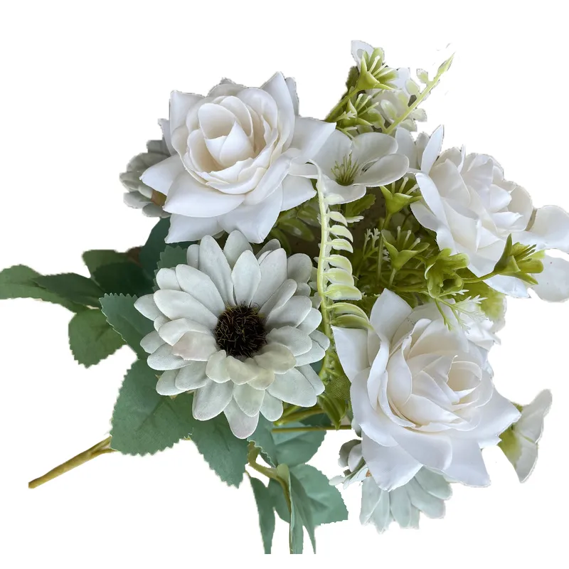 Babymoon Artificial Mix Flowers Bunch | 7 Head | Home Decoration | Baby Photoshoot Props | Gift Set | Pink