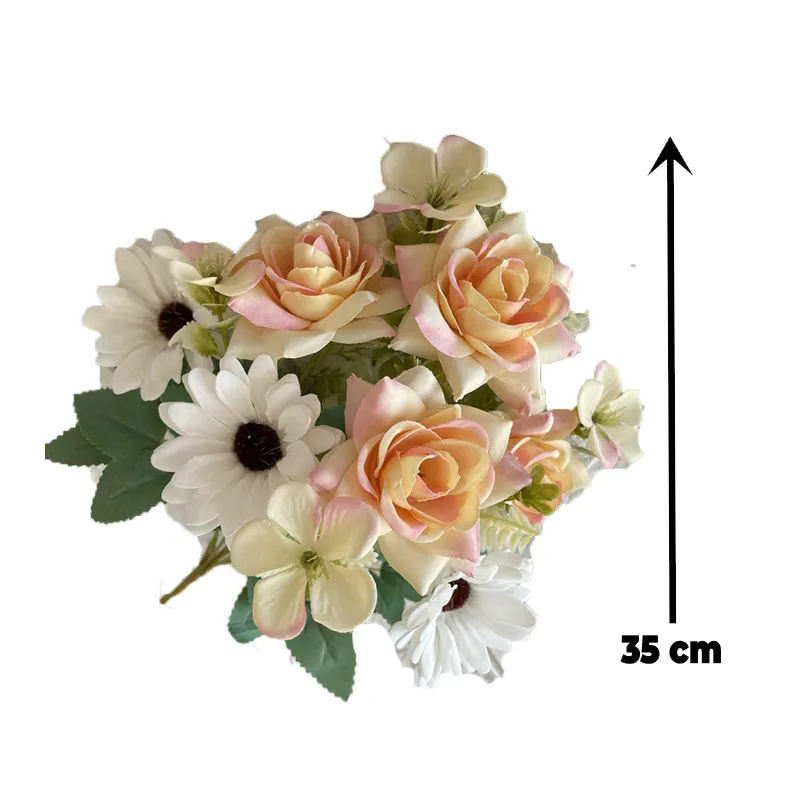 Babymoon Artificial Mix Flowers Bunch | 7 Head | Home Decoration | Baby Photoshoot Props | Gift Set | Pink