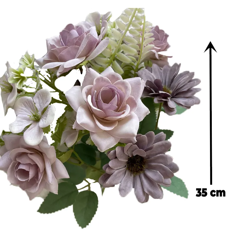 Babymoon Artificial Mix Flowers Bunch | 7 Head | Home Decoration | Baby Photoshoot Props | Gift Set | Pink