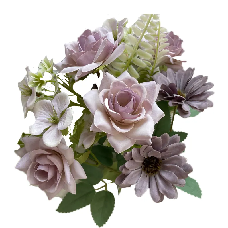 Babymoon Artificial Mix Flowers Bunch | 7 Head | Home Decoration | Baby Photoshoot Props | Gift Set | Pink