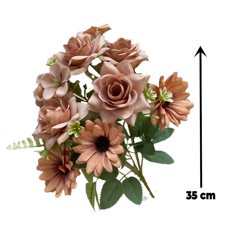 Babymoon Artificial Mix Flowers Bunch | 7 Head | Home Decoration | Baby Photoshoot Props | Gift Set | Pink