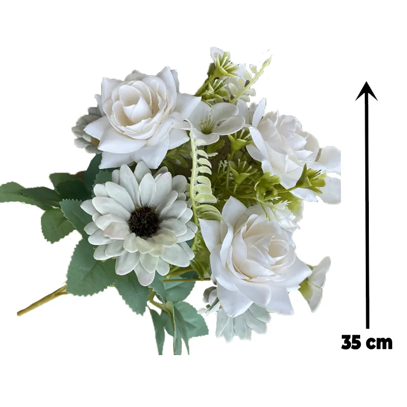 Babymoon Artificial Mix Flowers Bunch | 7 Head | Home Decoration | Baby Photoshoot Props | Gift Set | Pink