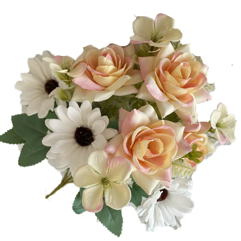 Babymoon Artificial Mix Flowers Bunch | 7 Head | Home Decoration | Baby Photoshoot Props | Gift Set | Pink
