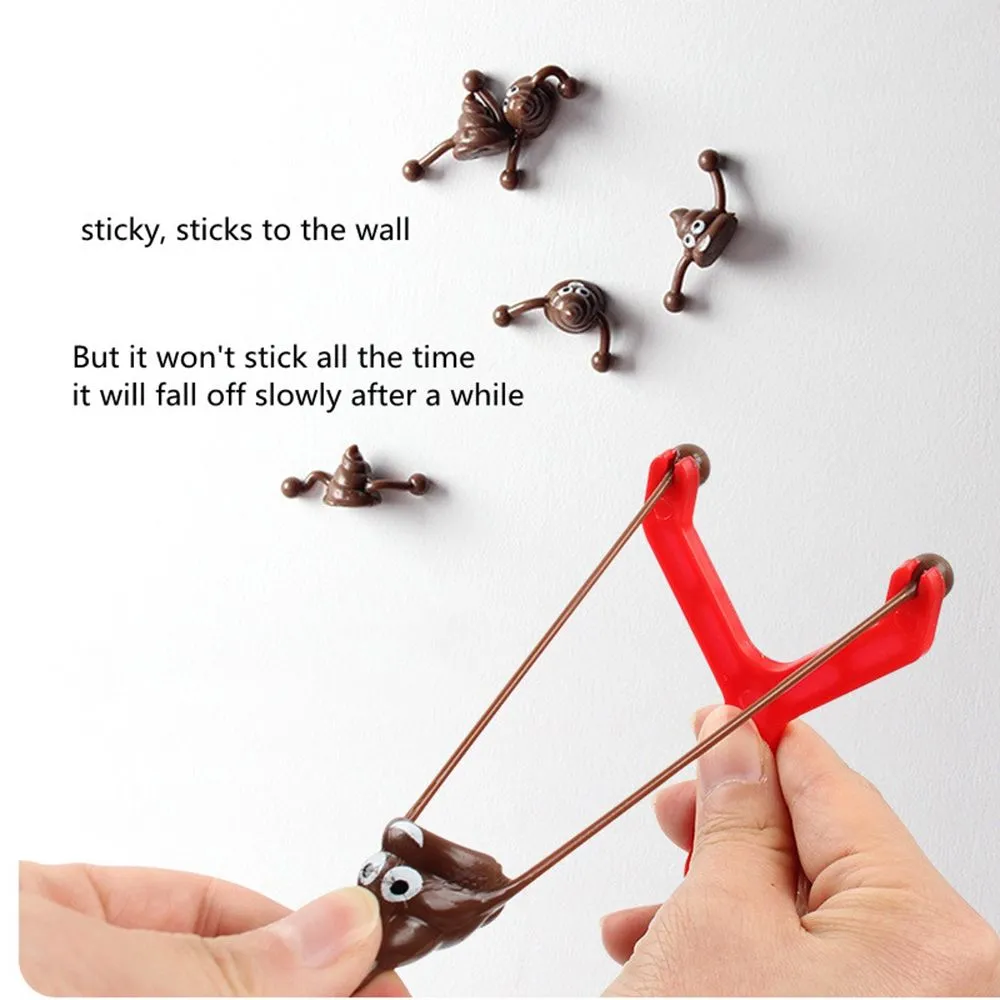 Creative Catapult Poop Tricky Fake Poop Prank Toy Funny Stick On Wall Poop Prank Toy Decompression Toys Kids Toys