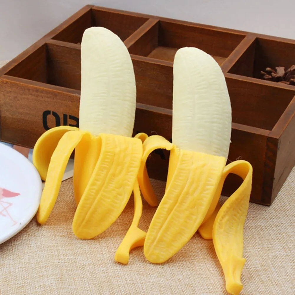 Cute Spoof Peeling Banana Squish Fidget Toys Antistress Stress Relief Decompress Squeeze Prank Tricks Kids Toy for Gifts