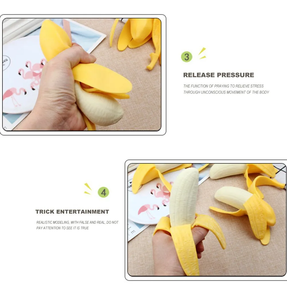 Cute Spoof Peeling Banana Squish Fidget Toys Antistress Stress Relief Decompress Squeeze Prank Tricks Kids Toy for Gifts