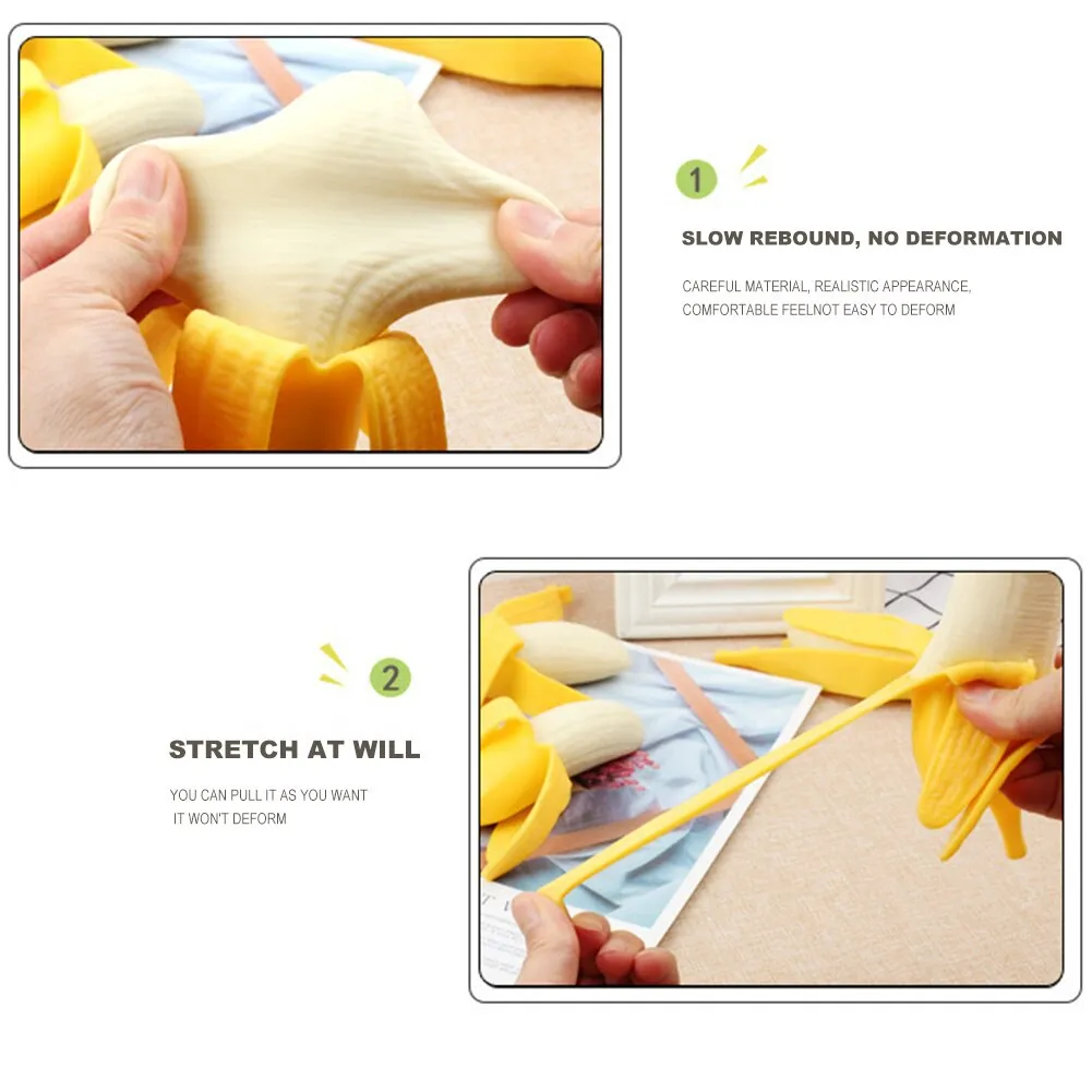 Cute Spoof Peeling Banana Squish Fidget Toys Antistress Stress Relief Decompress Squeeze Prank Tricks Kids Toy for Gifts