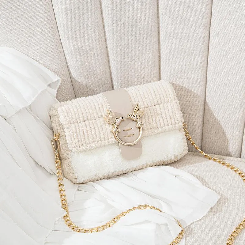 DIY Hand-knitted Plush Hand-sewn Material Bag
