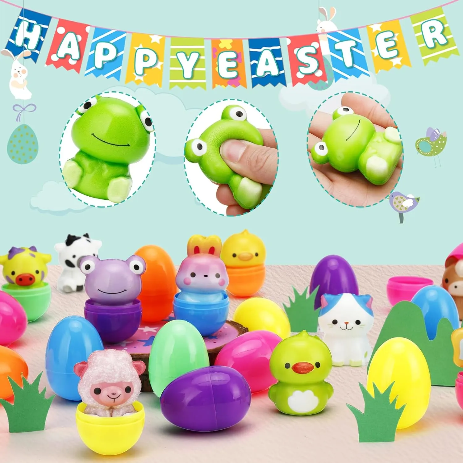 Easter Best Gift 50% OFF-24 PCS Easter Eggs Prefilled Slow Rising Squishy Toys