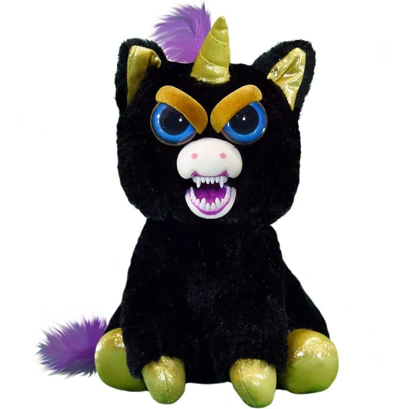 Feisty Pets Gloria Goldigger Black Unicorn Plush Squeeze Animal Toy