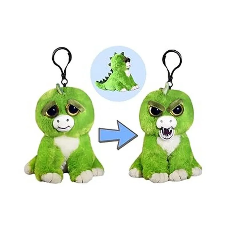 Feisty Pets Mini Extinct Eddie The Stegosaurus 4" Backpack Plush Clip