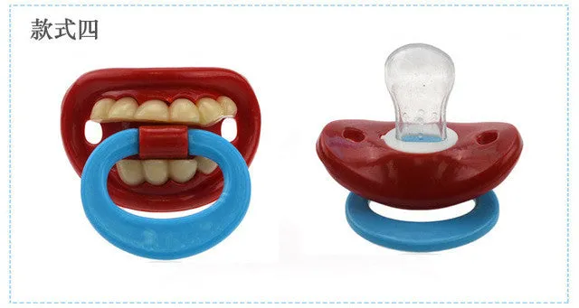 Funny Pacifiers Silicone Baby Pacifier Nipple Dummy Baby Soother Joke Prank  Nipples Teether Pacifier Clips Chupetes Para Bebes