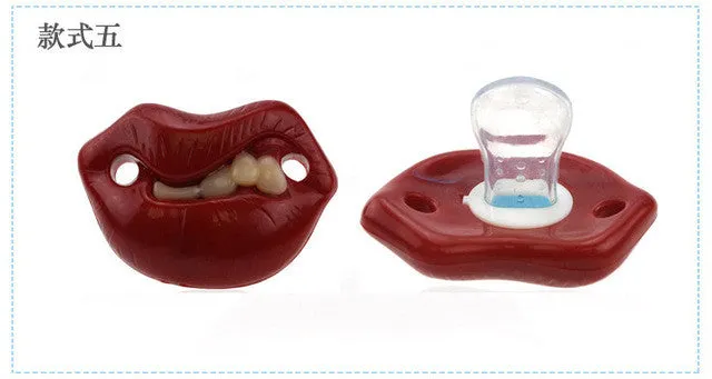 Funny Pacifiers Silicone Baby Pacifier Nipple Dummy Baby Soother Joke Prank  Nipples Teether Pacifier Clips Chupetes Para Bebes