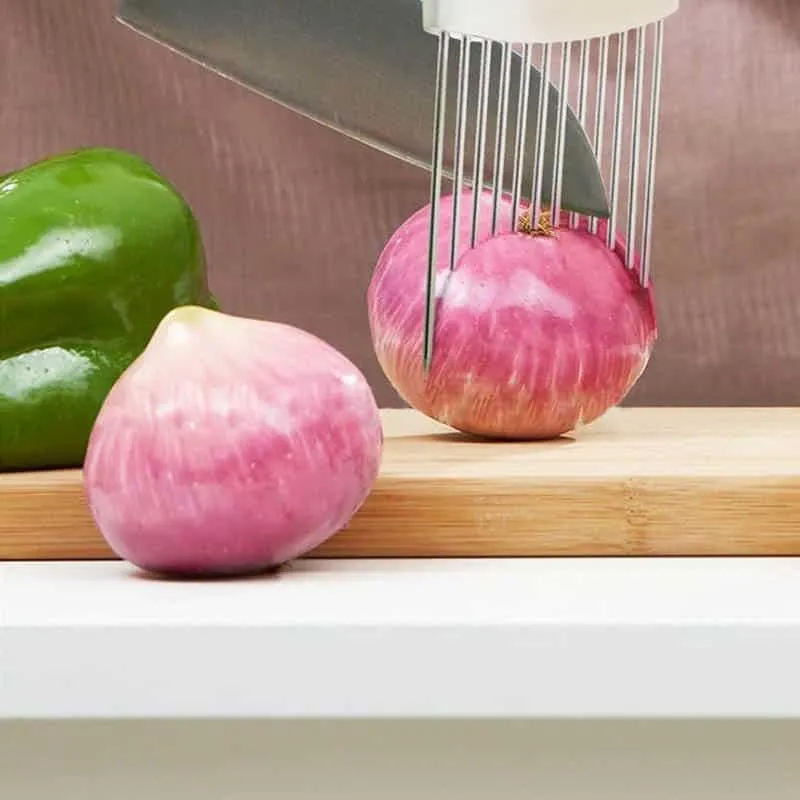 Handy Stainless Steel Vegetable Holder for Slicing