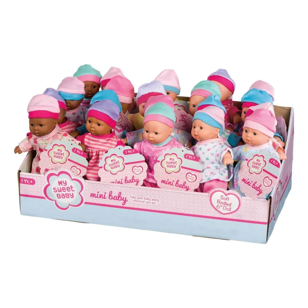 My Sweet Baby | 6" Mini Babies-Asst Skin Tones Dolls | Toysmith